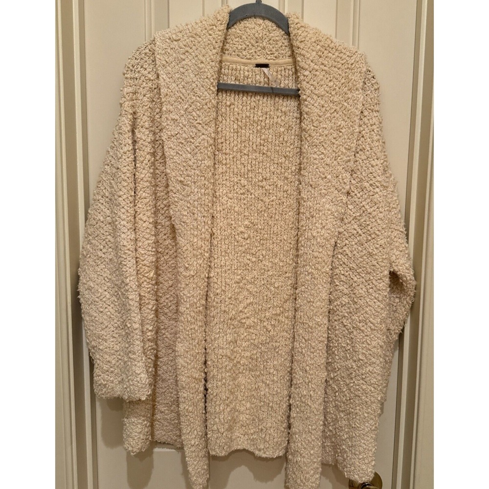 Free People Once In A‎ Lifetime Oversized Cream Cardigan Sweater Size XS